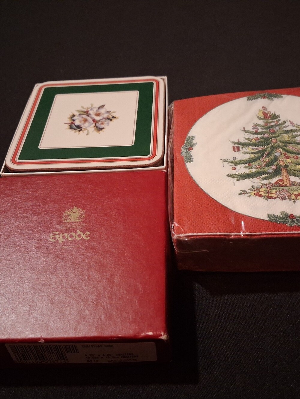 Spode Christmas Rose Coasters & Napkins